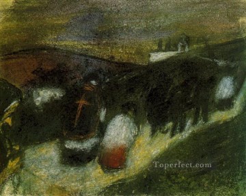 パブロ・ピカソ Painting - 田舎の埋葬 1900 年キュビズム パブロ・ピカソ